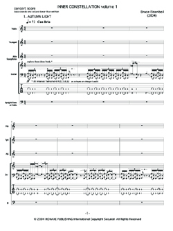 excerpt from the score for Inner Constellations by Bruce Eisenbeil
